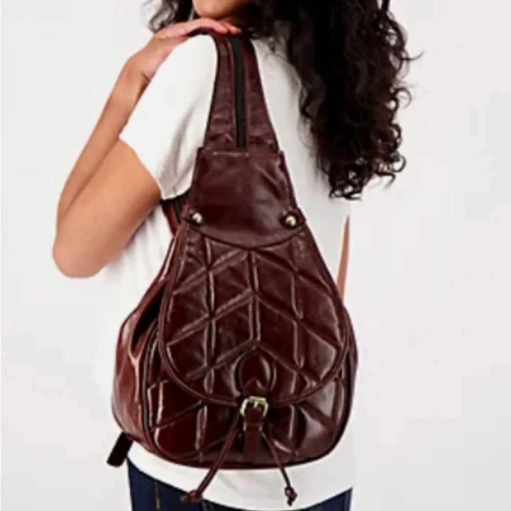 Patricia Nash - Quilted Oil Waxed Leather Itala Saddle Sling Bag - Brown